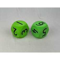 10cmEVA圓角數字骰子組（3選1，2顆/組）台灣製造, 10cm圓角數字骰子/A305綠*2個, 1個