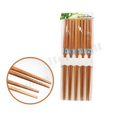 대나무 젓가락 5P 25cm 민자 홈파임 나무젓가락 주방 음식 나무 집기 요리 용 식기, (아무거나 빨리), 1개