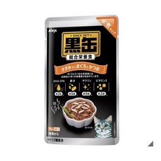 日本Aixia愛喜雅 黑罐主食軟包 多種口味 水煮製法 貓咪綜合營養餐, 1個, 鮪魚+鰹魚+雞肉