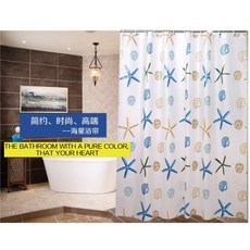 花色防水浴簾 浴室隔間簾, 1個