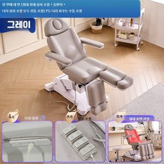 전기 미용 침 전동 베드 다기능 미용 의자 속눈썹 왁싱 페디 체어 침대, 44_그레이-4개+USB+발조절+침대온도, 공식 표준