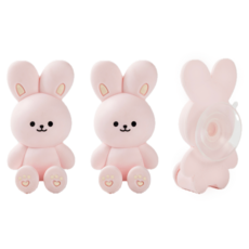 브레인버니 실리콘 칫솔걸이 무타공 다용도, 핑크, 2개