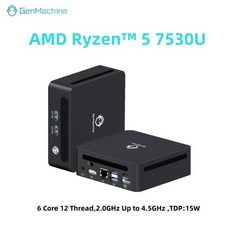 젠머신 AMD 라이젠 5 7530U 미니 PC 45GHz 15W 6코어 12스레드 윈도우 11 DDR4 3200Mhz WIFI6 게이밍 컴퓨, 01 미국, 02 8GB RAM 256GB ROM