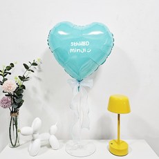 올리브파티 레터링 하트 풍선 스탠드 커스텀 스티커 벌룬 세트 자유문구 파티용품 세트, 1세트, 마카롱민트