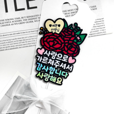 [메리드로우] 스승의날 토퍼 꽃다발토퍼 한송이 꽃 카네이션, 1개, 단일