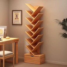 거실 침실 디자인 가구 나무모양 다층 책장 겸용 선반, 16. 오크 도어 12단 140cm