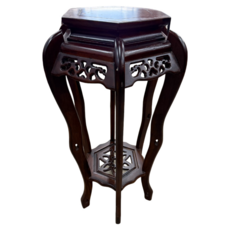 古典雕花實木盆栽架，多層次展示花架，室內外園藝裝飾，實木材質穩固耐用，簡便組裝輕鬆打造綠意空間, 六角花台, 1個