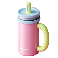 스타플러스 2 인 1 마카롱 스테인리스 보온병, 핑크 + 블루, 1개, 615ml