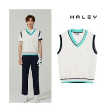 [헤일리] 골프 남성 컬러 배색 니트 베스트 조끼 HSATT2004