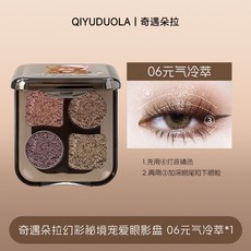 QIYUDUOLA 奇遇朵拉 幻彩秘境寵愛眼影盤, 1個, 6#元氣冷萃,4.8g