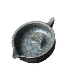 연적 덮개포함 잉크접시 벼루 다용도 도자기 먹그릇 먹물 카트리지 국다용도 묵지 붓걸이 필세, T04-반달+뚜껑 가요 남색