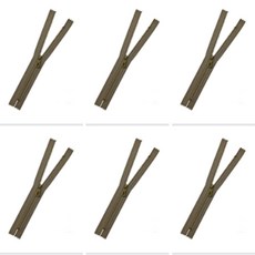 CRB 005 탐나요 빈티지 3호 니켈 지퍼 메탈 철 바지 가방 파우치 지퍼, 1세트, 연모카20cmX6개