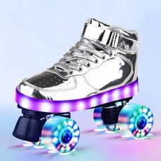 LED 추억의 롤러 스케이트 4륜 에스보드 만숭 led 소형 바퀴, 36, 블랙캔버스 블랙휠