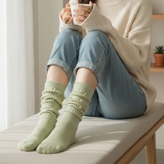 라이프앤 무압박양말 여자 임산부 무지 양말 그린, 1개