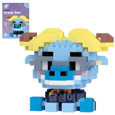 바니랜드 크레이지 주 동물 블럭 토끼 외 12종, 물소 294pcs, 1개