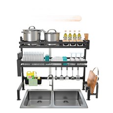수납 그릇 건조 선반 설거지 스탠딩 식기건조 와이드, L. 플래그십 55cm 2단 두꺼운 배수랙