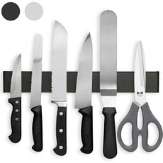 벽용 주두오아 마그네틱 나이프 홀더 12인치 스트립 홀더용 스테인리스 스틸 바 주방 도구 정리함용 나이프용 스트립 블랙, 16 Inch, Silver