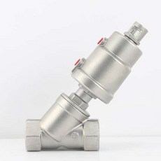 【正品貨 附電子發票】 304 不銹鋼氣動角座閥門Y型高溫蒸汽自動氣控DN15 20 25 32 40 50, 1個, A款新款不銹鋼頭4分DN15