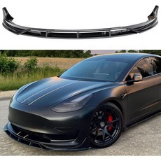 와일드웰 전면 범퍼 립 20172023 테슬라 모델 3용 스플리터 퍼포먼스 스타일 하단 턱 바디 키트 광택 검정, 모델 3 2017-2023, 광택 있는 검정