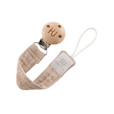 酷咕鴨 KUKU PLUS 安撫奶嘴夾 櫸木夾具 寶寶外出用品, 大地棕, 1個