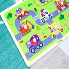 제이에스몰 핑크퐁 꼭지퍼즐 탈것 아동퍼즐