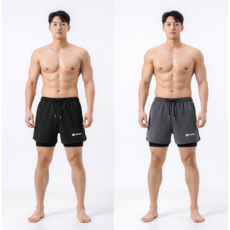 MDIVGYM 투인원 남자 수영복반바지 보드숏 팬츠