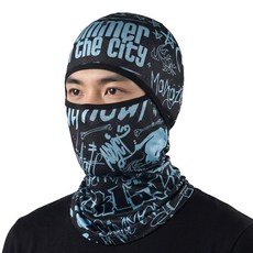 쿨 바라클라바 자외선차단 봄~가을 BC-736, 블랙글자, 1개