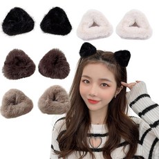 작은 헤어클로우 푹신한 고양이 귀 8개 세트 앞머리 클립 헤어클립 앞머리 번스 클립 5cm 프랑스 클립 소녀 메이드 머리 고정용 미니 레디스 미니 클립 JP 328 (8)