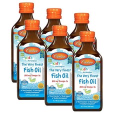 칼슨 키즈 리퀴드 피쉬오일 오메가3 800mg 오렌지맛 Carlson Kids The Very Finest FishOil, 200ml, 6개
