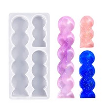 DIY 캔들 비누 방 장식과 호환되는 롱 캔들 몰드 3-in-1 하트 캔들 몰드, 1개, 2라운드, 사이즈 이미지 참고