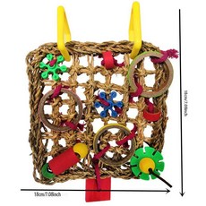 화려한 나무 블록 아크릴 구슬 앵무새 씹는 걸이식, 1개, 1. 2pcs