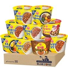 블루존 오뚜기 컵밥 9종 (톡톡김치알밥+참치마요+참기름김치볶음+김치참치+오삼불고기+불닭마요+뚝배기불고기+차돌강된장보리+전주식돌솥), 222g, 9개
