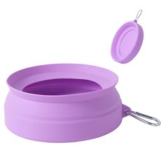 차량용 SLSON 방수 개 물그릇 붕괴 가능한 노 스플래시 여행용 그릇 통합 성형 이동식 애완동물 RV SUV 보트 액세서리(콜드 그레이), rple