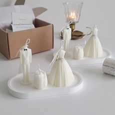 셀라문캔들 웨딩 신랑신부 캔들 선물세트 향초 / 기념일 프로포즈 결혼 선물 신혼부부 집들이 선물, 1.신랑/신부/미니튤립세트