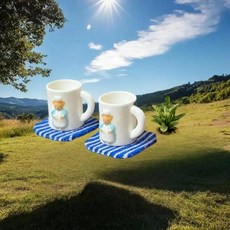 미니어처 인형 집 곰 머그잔 워터 컵 모델 홈 장면 장식 놀이, 1개, 기본