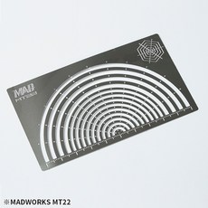 MADWORKS 遮蓋膠帶 切割型版 切割板, 1個, MT-22半圓弧遮蓋膠帶切割型版