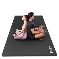 유렌 대형 요가매트 200x130cm 2인용 15mm 운동매트 NBR 광폭 홈트매트, 블랙, 1개