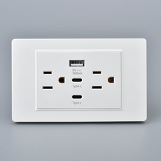 美規110V多孔快充插座 16A 3.1A雙Type-C 南美墨西哥適用, PC黑色美標六USB1A+2C3.1A:無規格, 1個, 1cm
