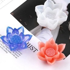 立體荷花模具 矽膠模 滴膠裝飾品, 1個