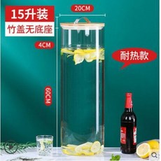 臺灣出貨大容量冷水壺涼水壺帶龍頭檸檬水壺果汁可樂飲料桶容器泡酒玻璃瓶廚房神器, 15升, 1個