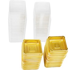 方形和菓子盒 蓋子 50入 + 底座 50入, 金色, 1套