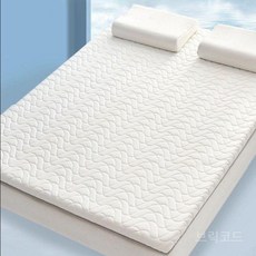 돌침대용토퍼 메모리폼 사계절 돌침대 라텍스 접이식 더블 트윈, 120x200cm 싱글 (라텍스), 체크 화이트 (5cm/보통경도)