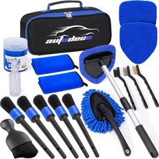 오토데코 윈드실드 클리너 도구 17개 차량 내부 디테일링 키트 브러시 타월 더스터 RV용 클리닝 트럭 트레일러 보라색, Blue