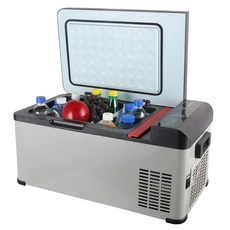 12V24V 휴대용 미니 차량용 냉장고 경량 알루미늄 플라스틱 소재 25L 용량 트럭용, Dark Gray