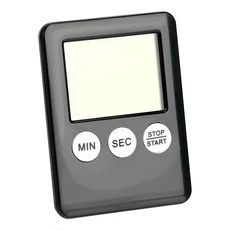 DIYWORK 알람 시계 사각형 대형 LCD 디지털 화면 자석 카운트 업 다운 얇은 간단한 패션 주방 요리 타이머, 01 Black, 1개