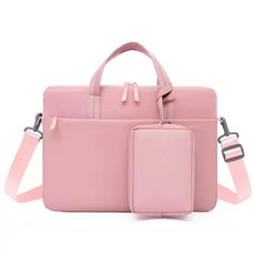 노트북가방 핑크 트렌디 노트북 가방 서류형 메신저 13.3인치 EVA, 1개, N. 진핑크 + 숄더 + 파워팩