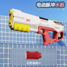 新款大號炫酷燈光電動水槍自動抽水水上樂園打水仗連發玩具水槍, 【手自一體/電動連發】紅色 450ml, 1個