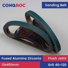 샌딩 벨트 13x451mm 융합 알루미나 지르코니아 20피스 연마 벨트 P40120 BD용, 01 13x451mm, 03 P120-Medium