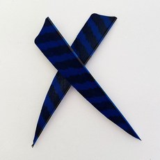왼쪽 날개 양궁 플리츠 칠면조 깃털 화살 플리칭 실드 컷 DIY 사냥 액세서리 스트라이프 색상 4 인치, 11 dark blue, 1개