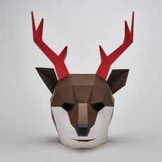 종이 동물 가면 사슴 가면 루돌프 사슴코 파티, 갈색
